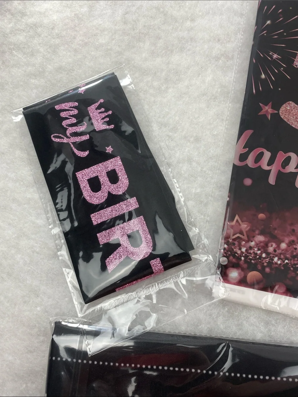 50th Birthday Party Supplies Set - Rose Gold and Black